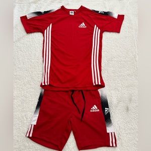 Adidas Red & white short suit